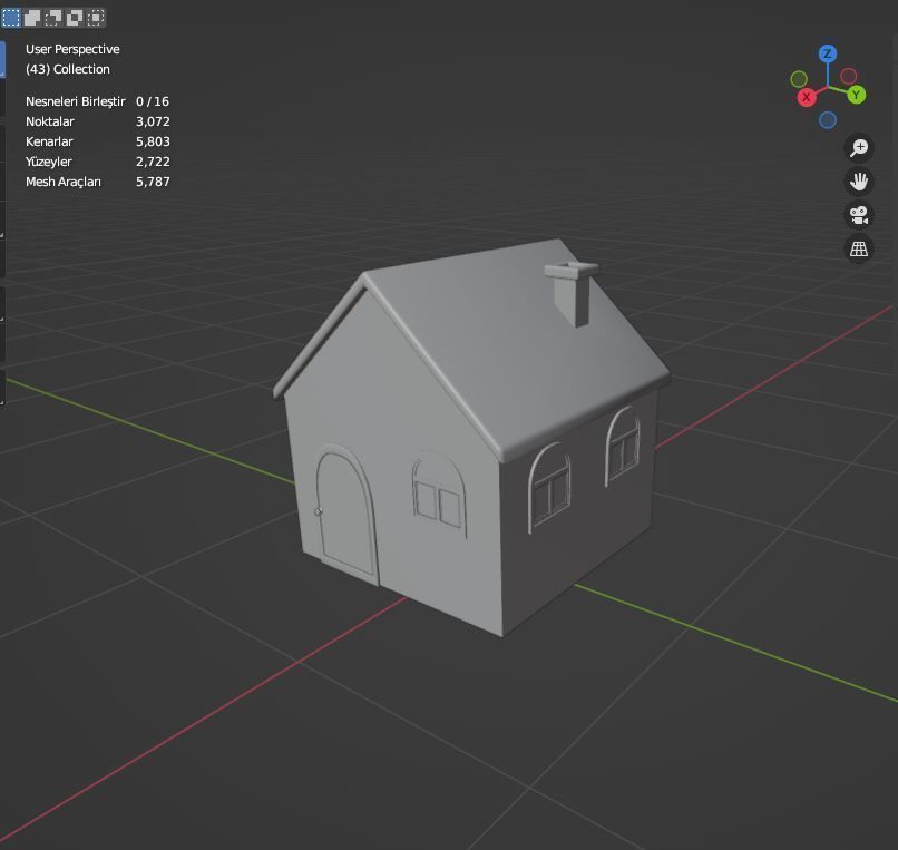 home for game  low poly 3D model_5
