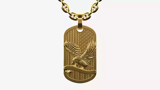 TAG pendant Version 4 USA flag with Eagle