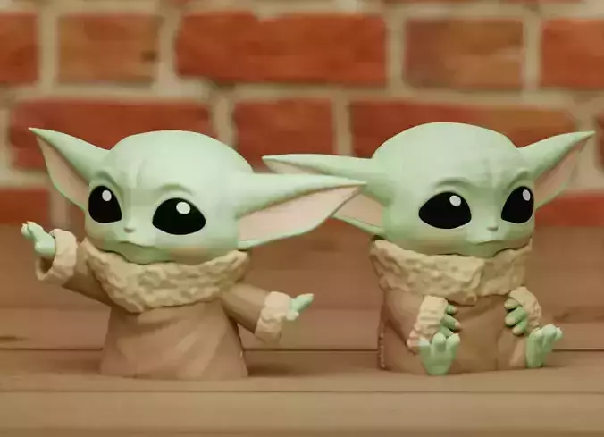 Baby Yoda Grogu 2 models Chibi Easy Print