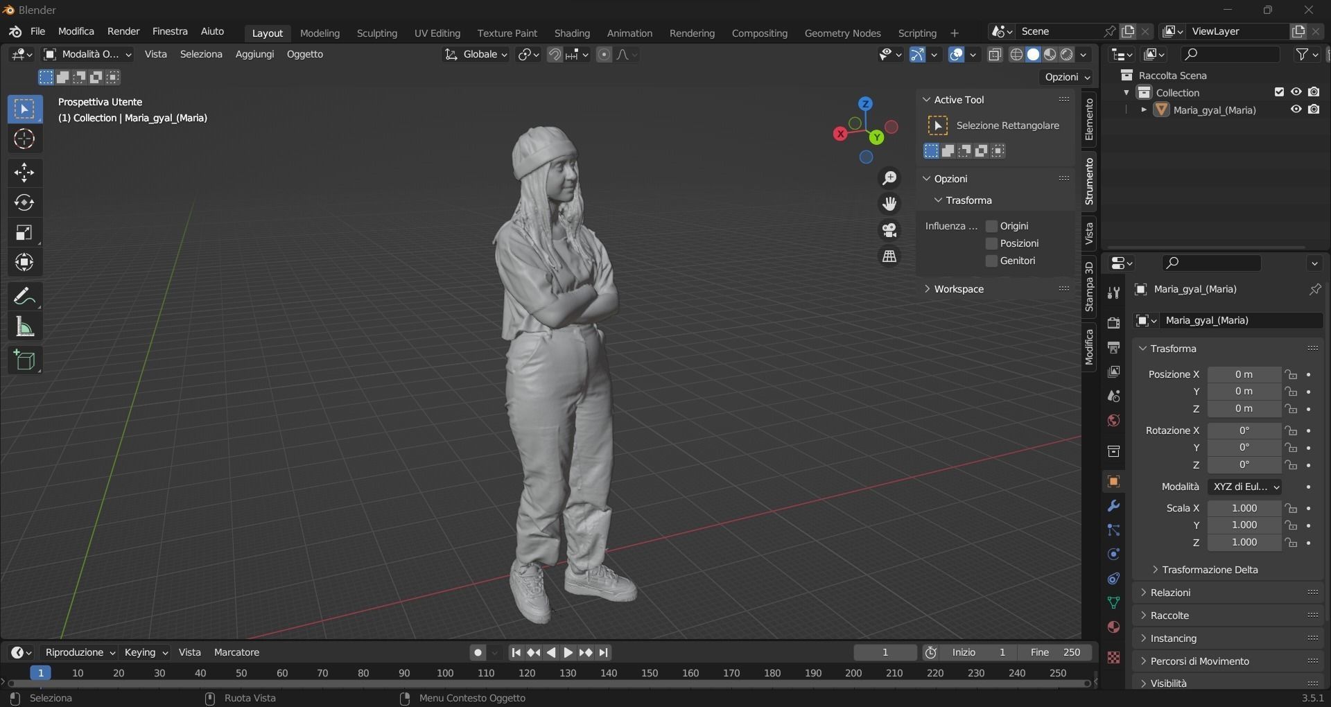 3d scan of a HipHop girl 3D print model 3D print model_7