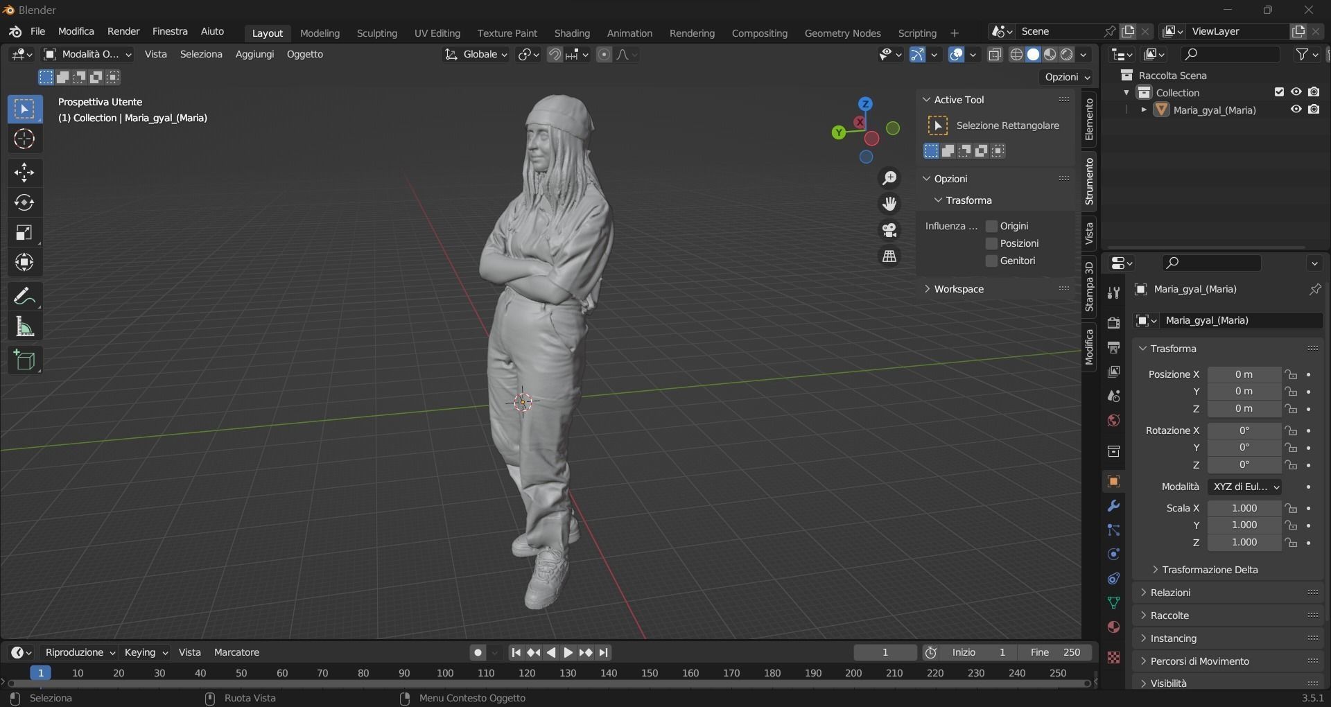 3d scan of a HipHop girl 3D print model 3D print model_3
