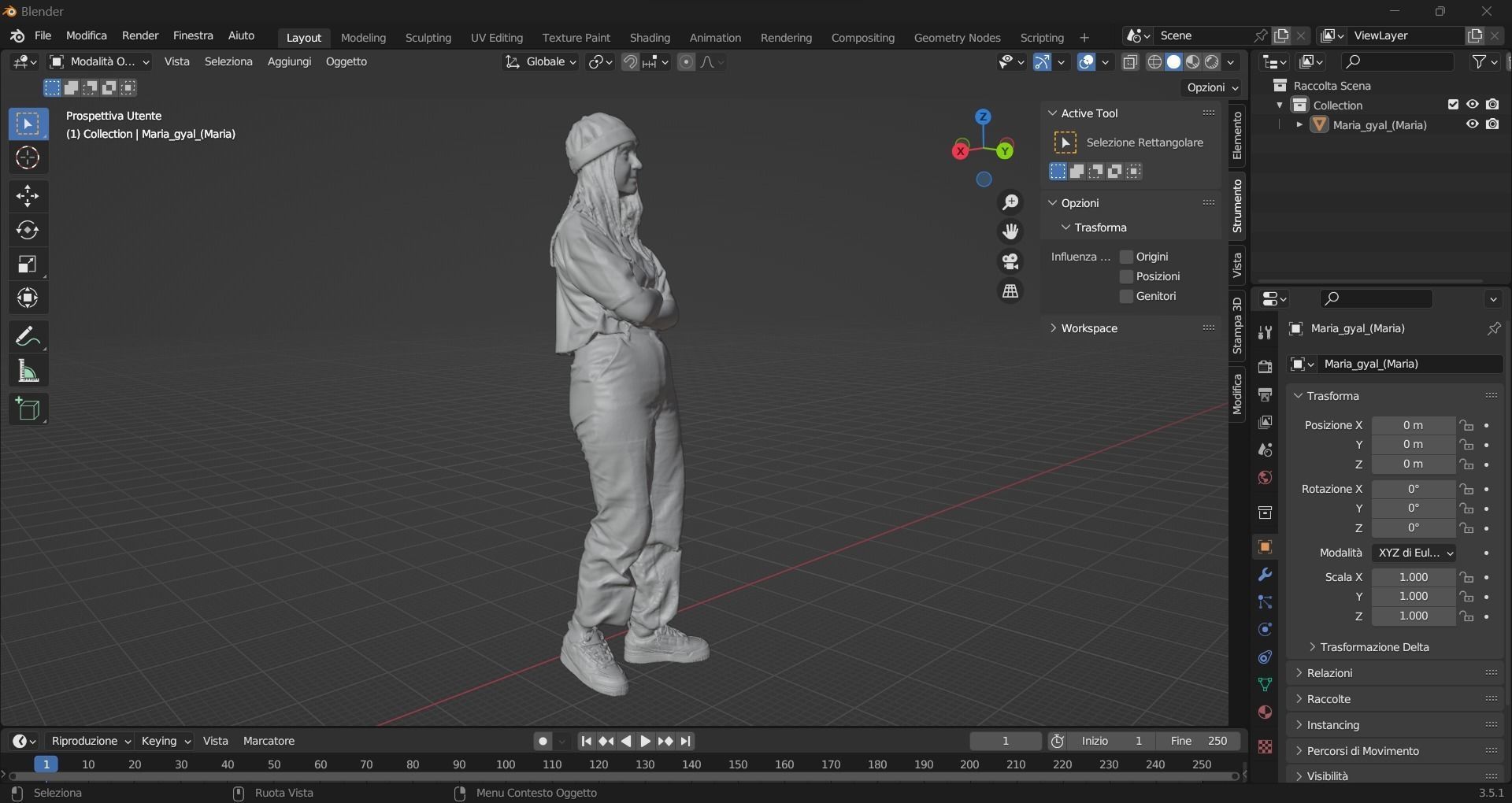 3d scan of a HipHop girl 3D print model 3D print model_2