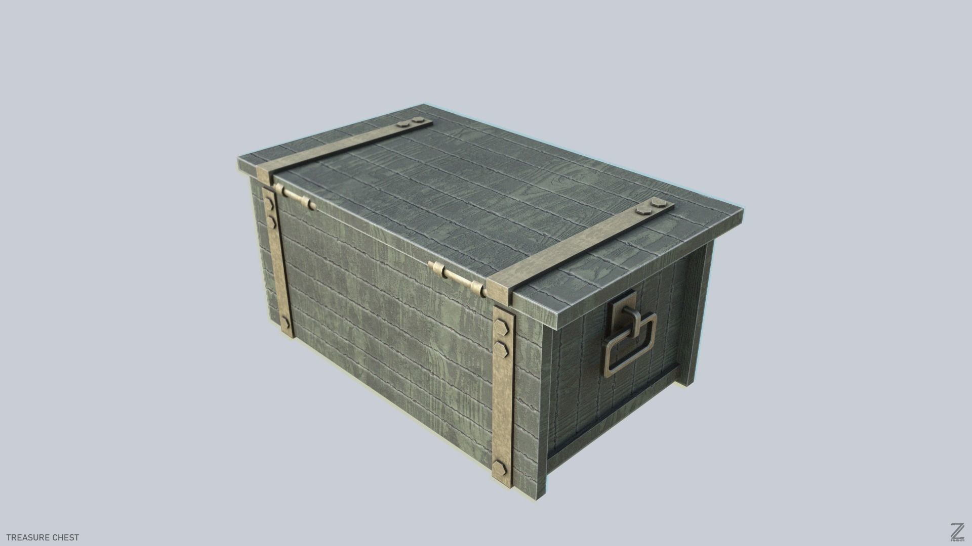 Treasure chest Low-poly 3D model_7