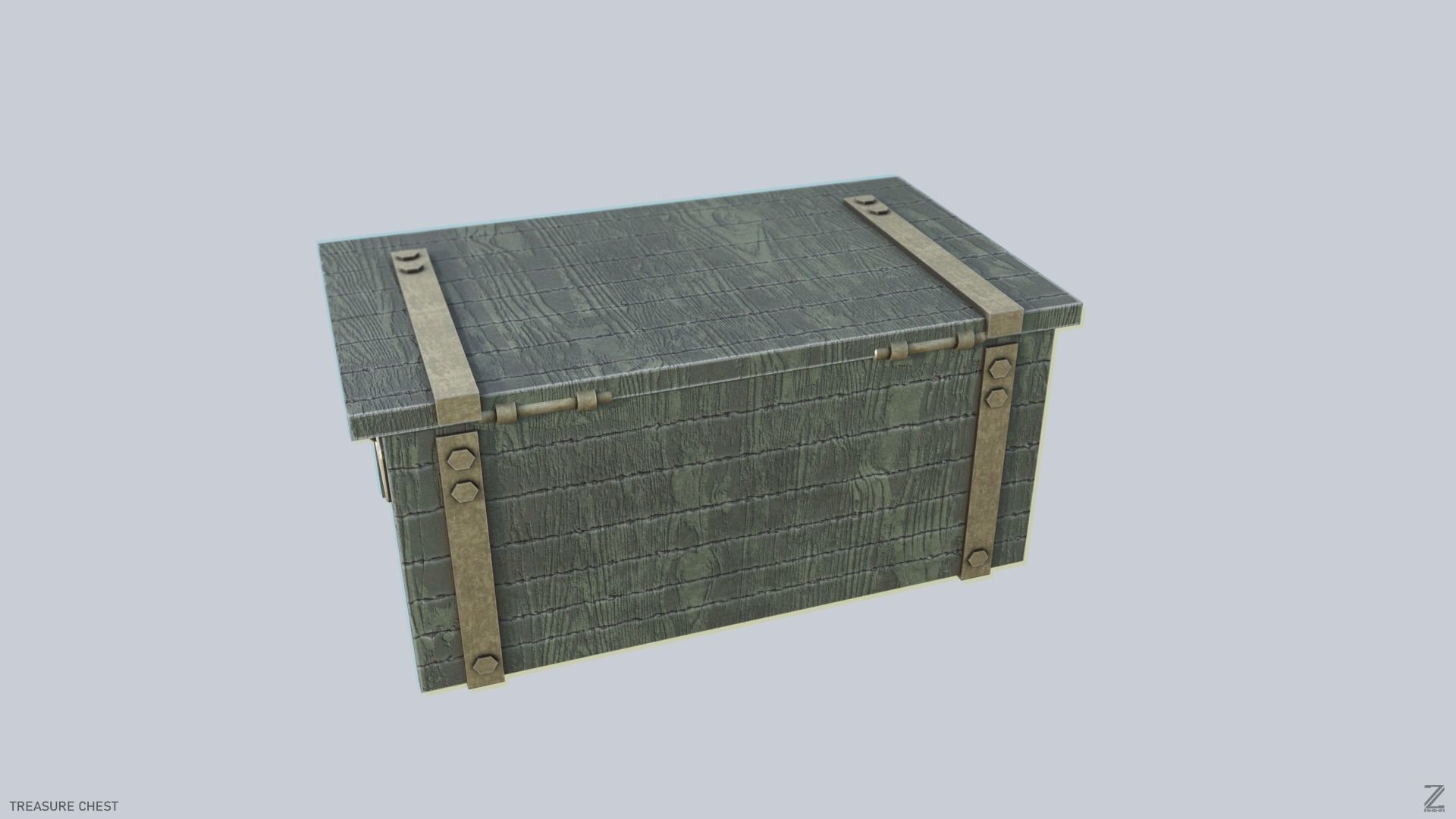 Treasure chest Low-poly 3D model_6