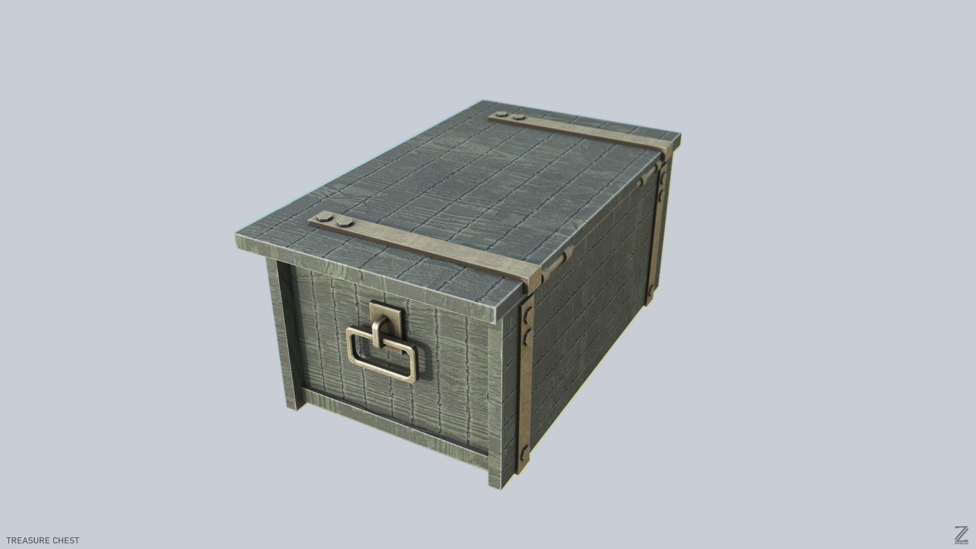 Treasure chest Low-poly 3D model_5