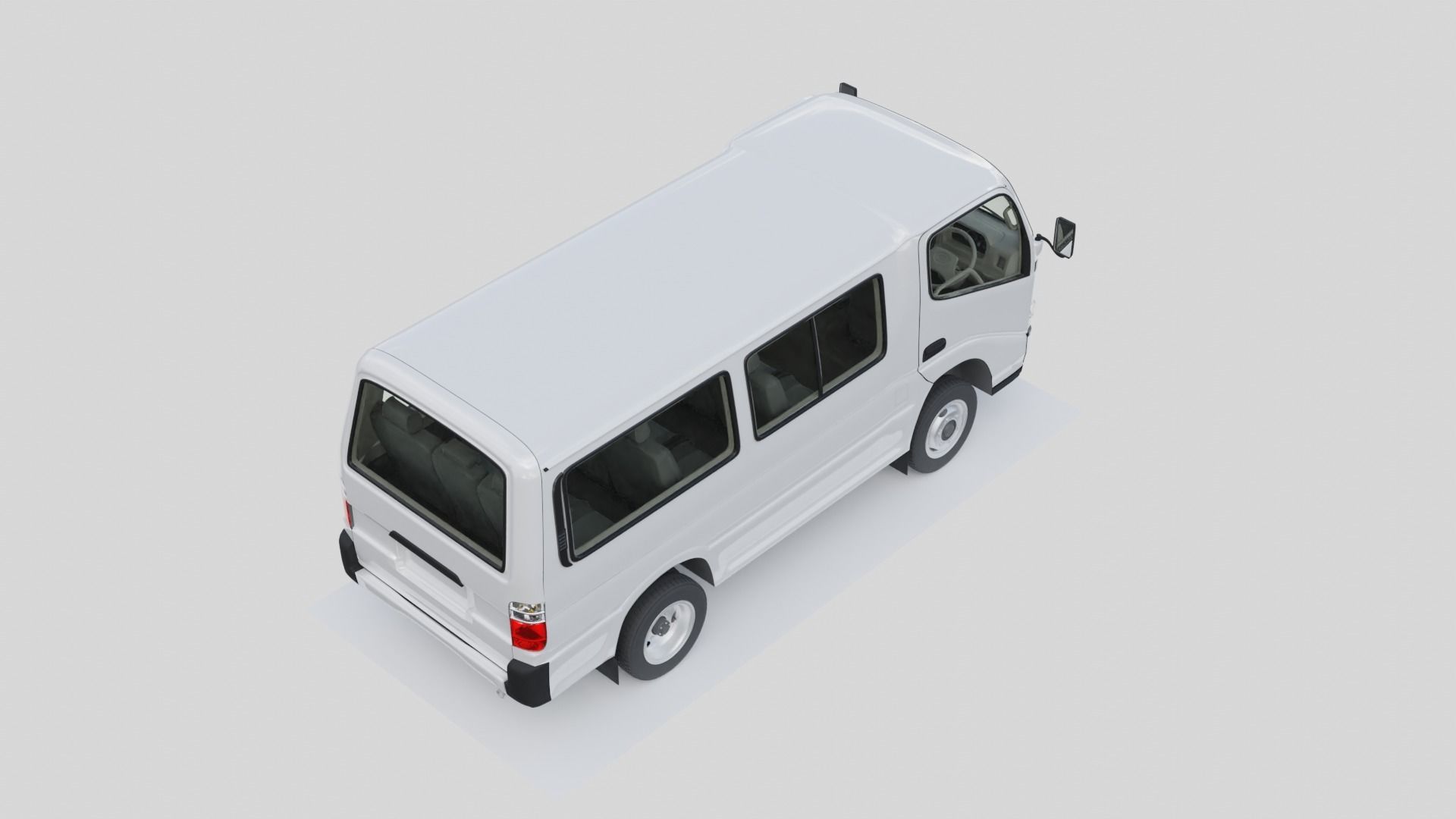 Toyota Dyna 1999 Minivan Low-poly 3D model_3