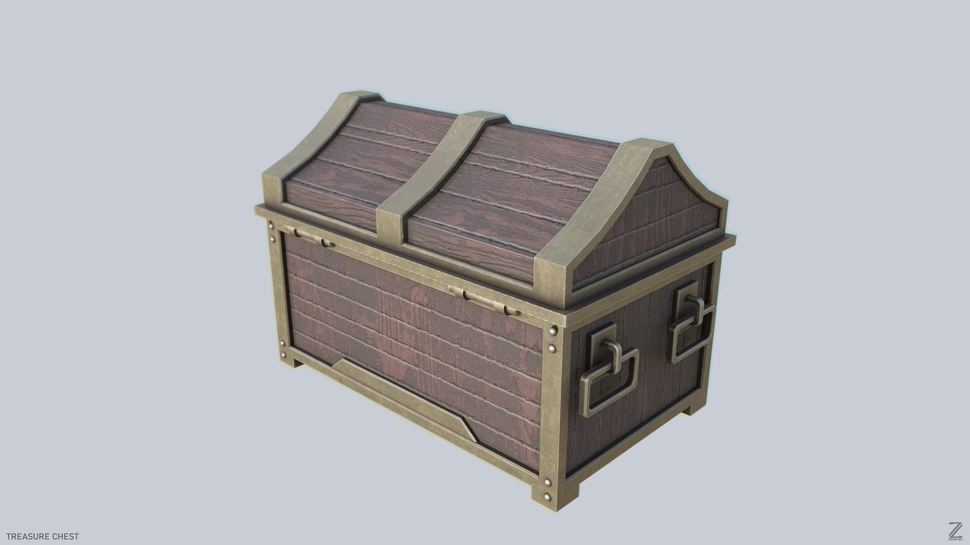 Treasure chest Low-poly 3D model_7