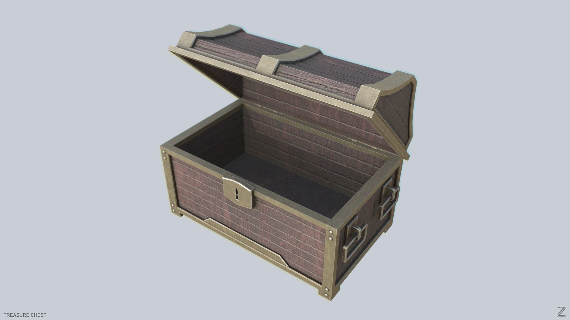 Treasure chest Low-poly 3D model_8