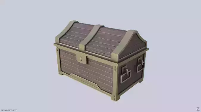 Treasure chest Low-poly 3D model