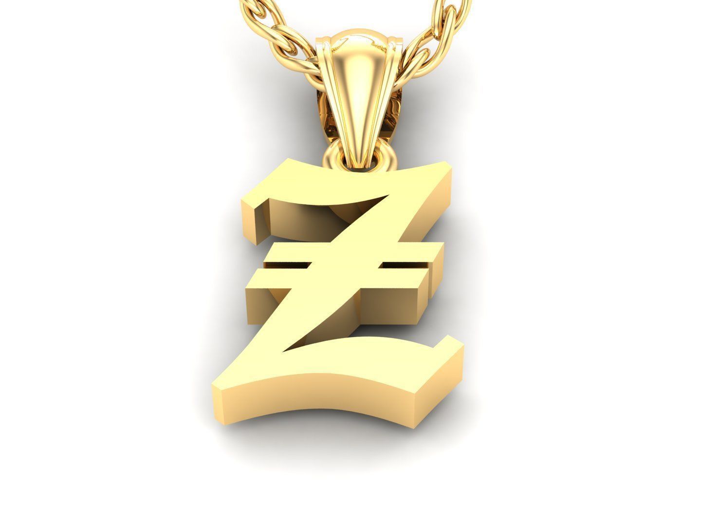 Letter Z Pendant Version 6 3D print model_3