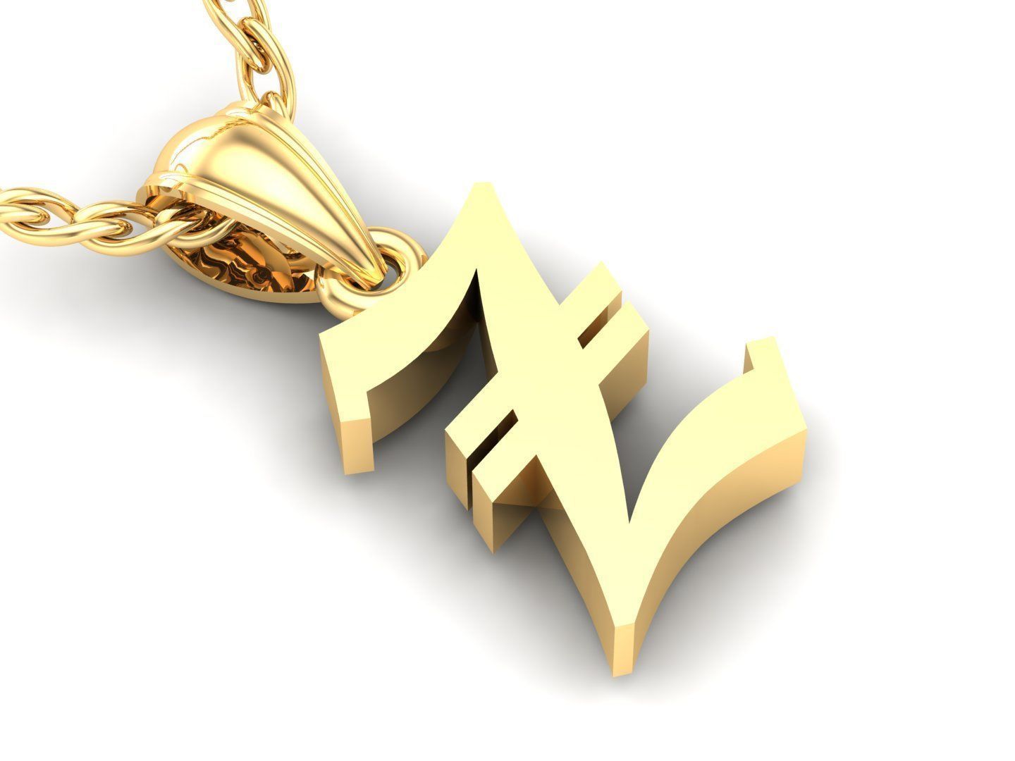 Letter Z Pendant Version 6 3D print model_2