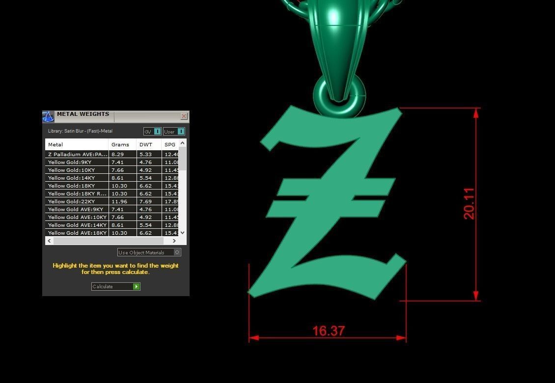 Letter Z Pendant Version 6 3D print model_1