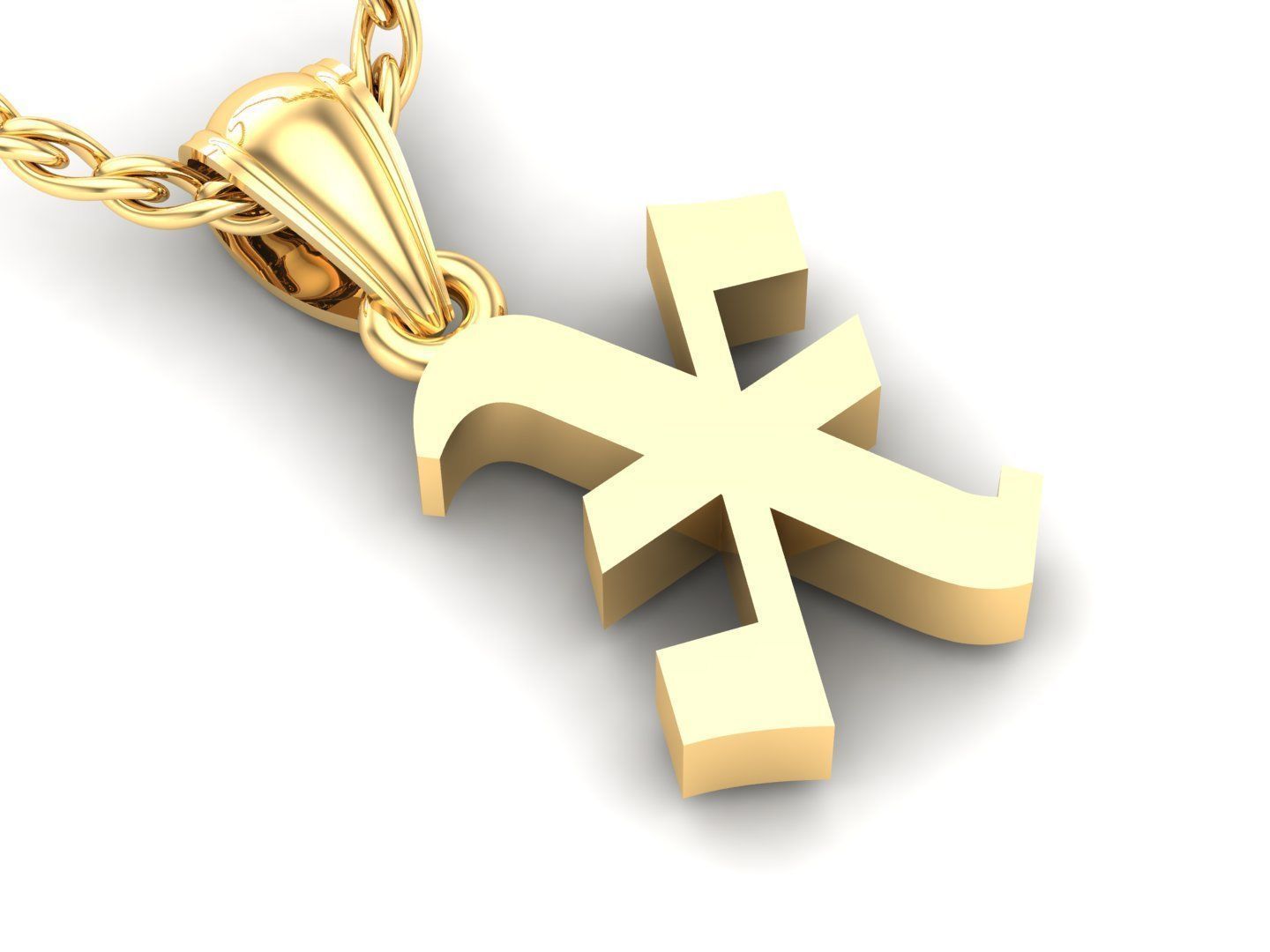 Letter X Pendant Version 6 3D print model_2