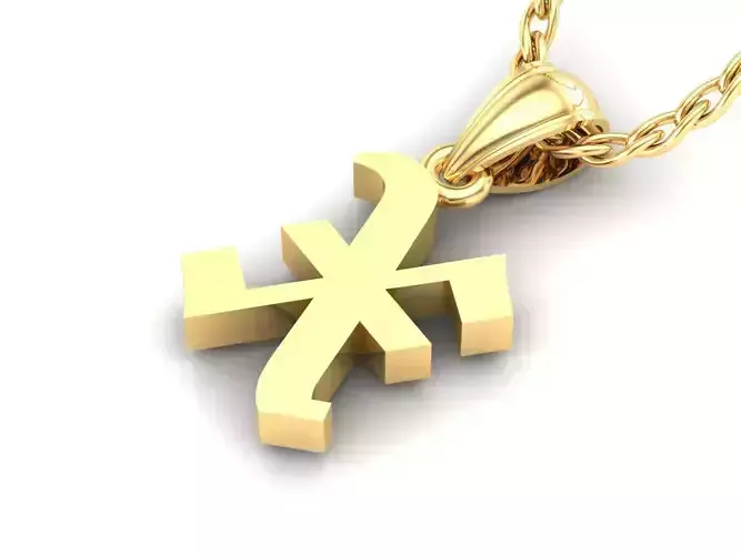 Letter X Pendant Version 6