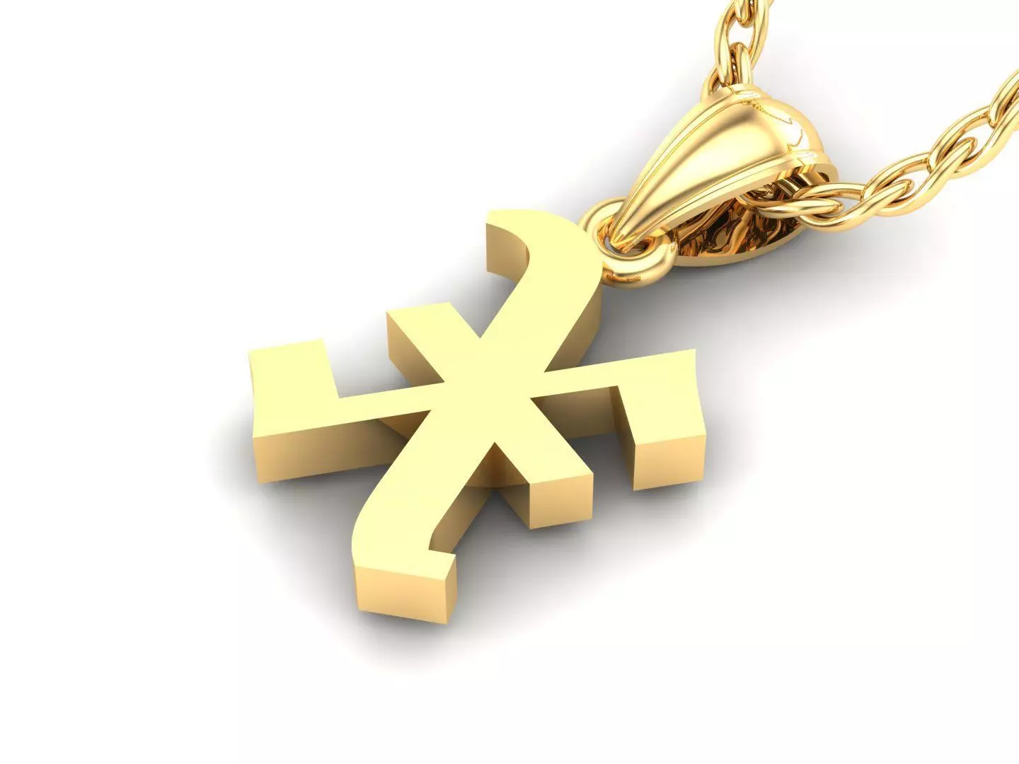 Letter X Pendant Version 6 3D print model_0