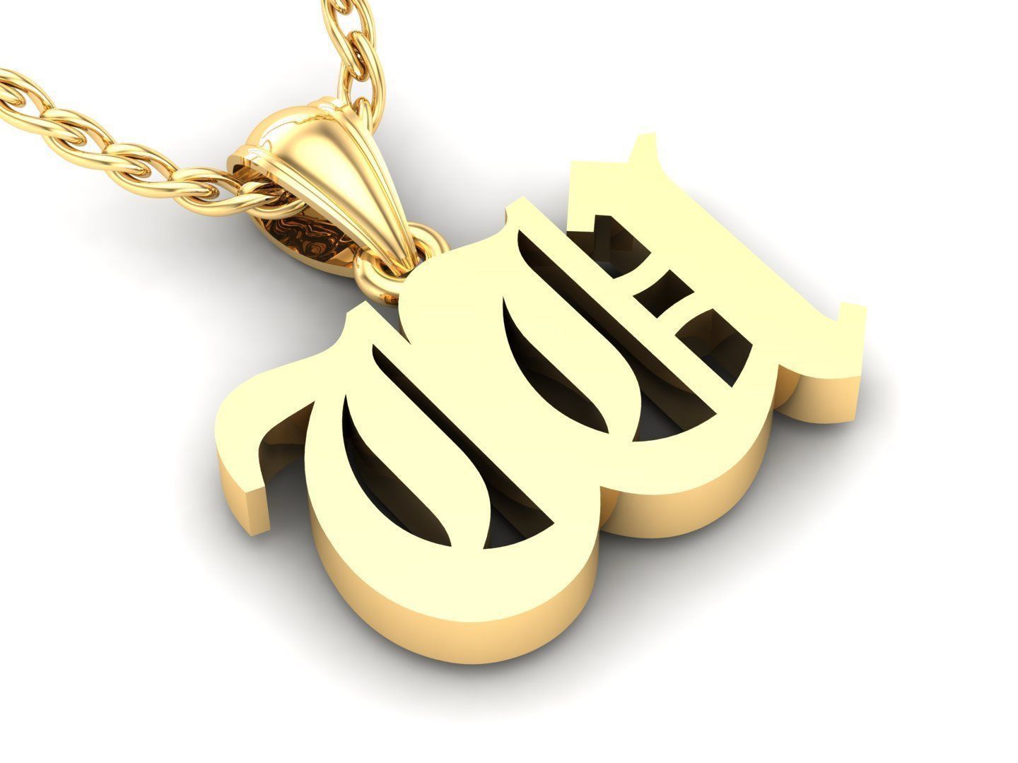 Letter W Pendant Version 6 3D print model_2