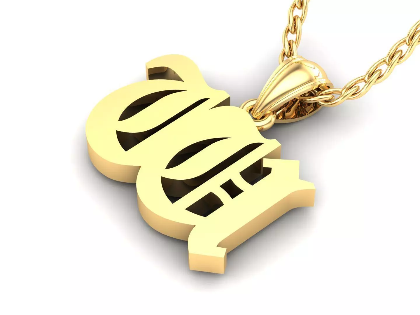 Letter W Pendant Version 6 3D print model_0