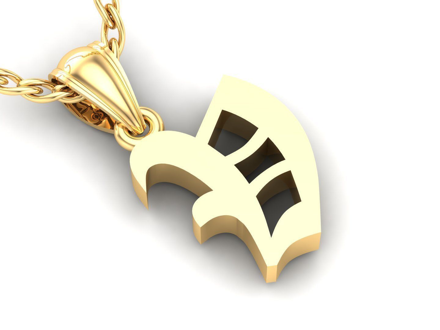 Letter V Pendant Version 6 3D print model_2