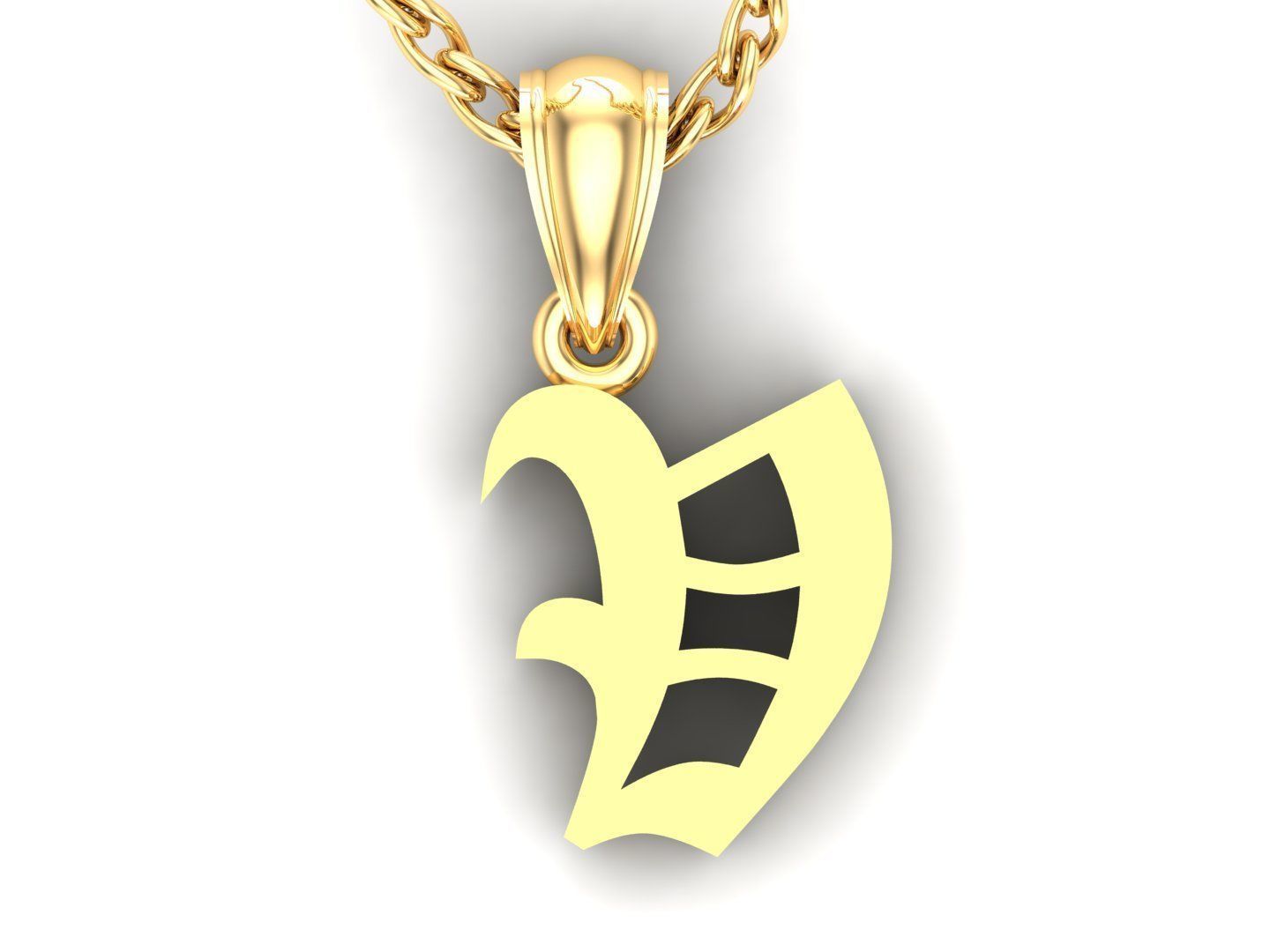 Letter V Pendant Version 6 3D print model_4
