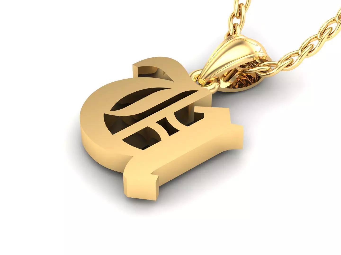 Letter U Pendant Version 6 3D print model_0