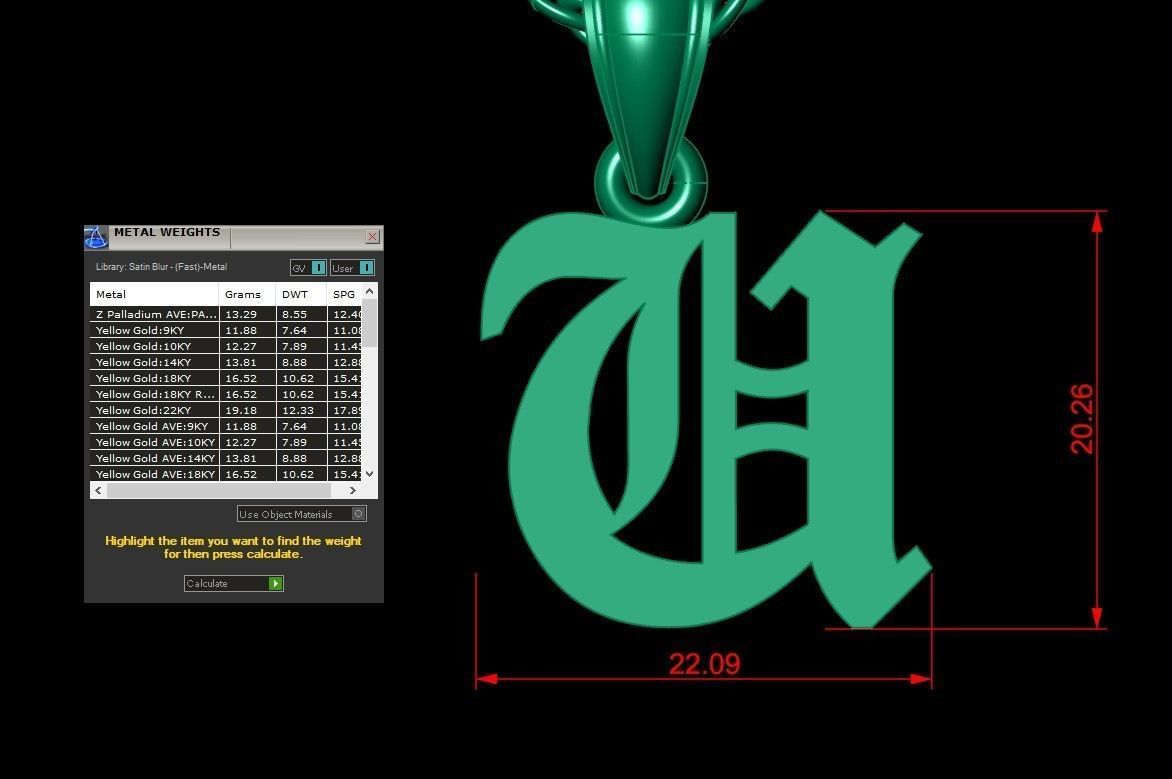 Letter U Pendant Version 6 3D print model_1