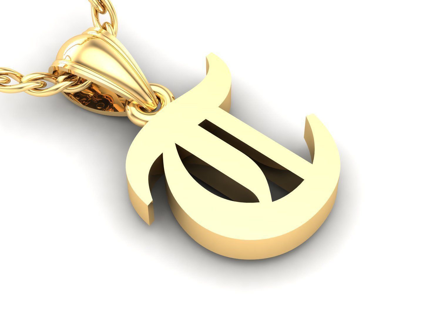Letter T Pendant Version 6 3D print model_2