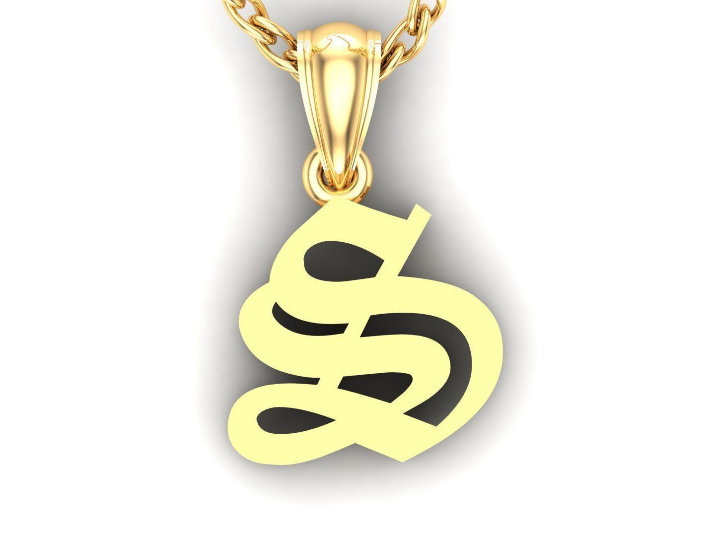 Letter S Pendant Version 6 3D print model_4