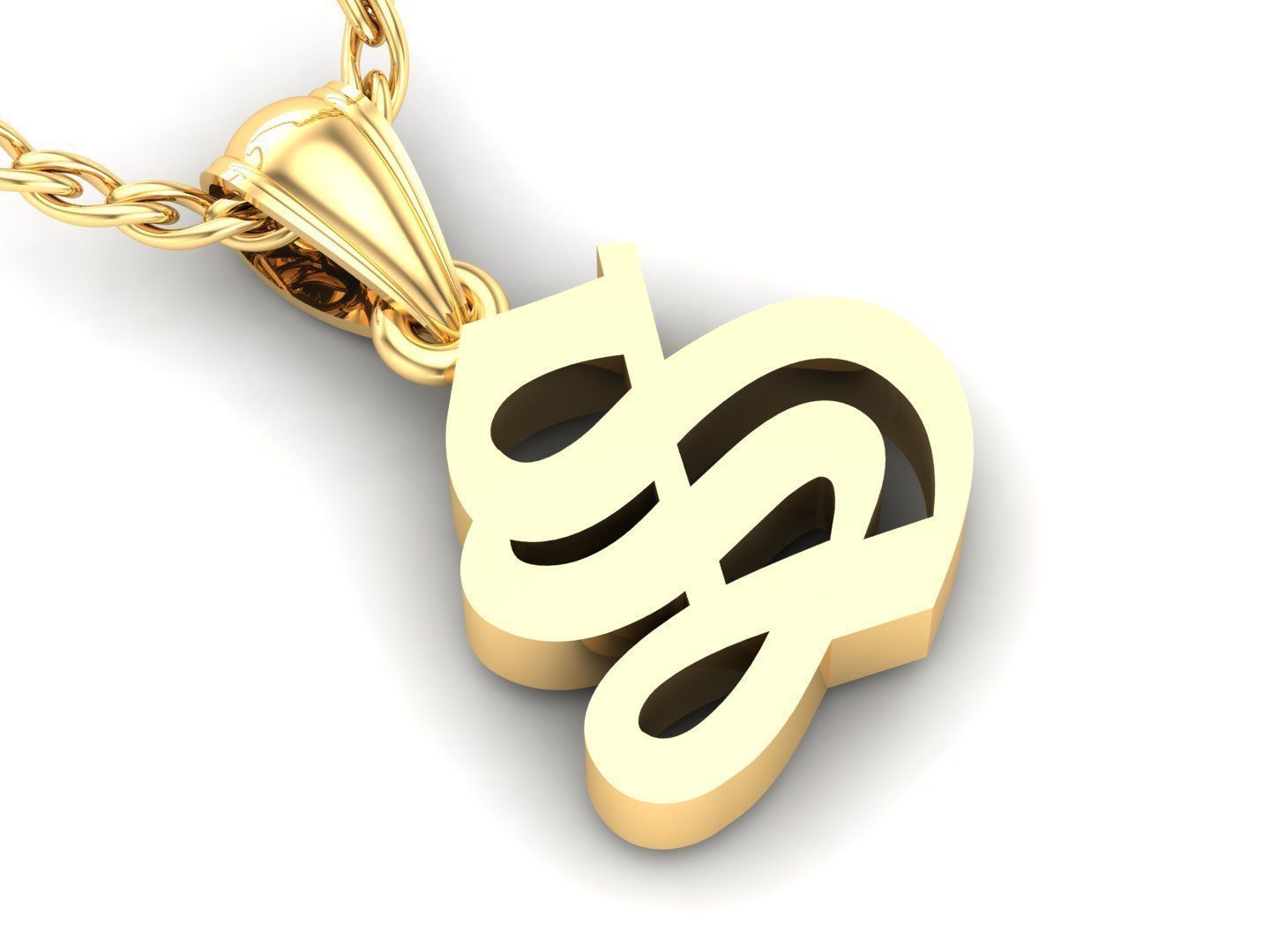 Letter S Pendant Version 6 3D print model_2