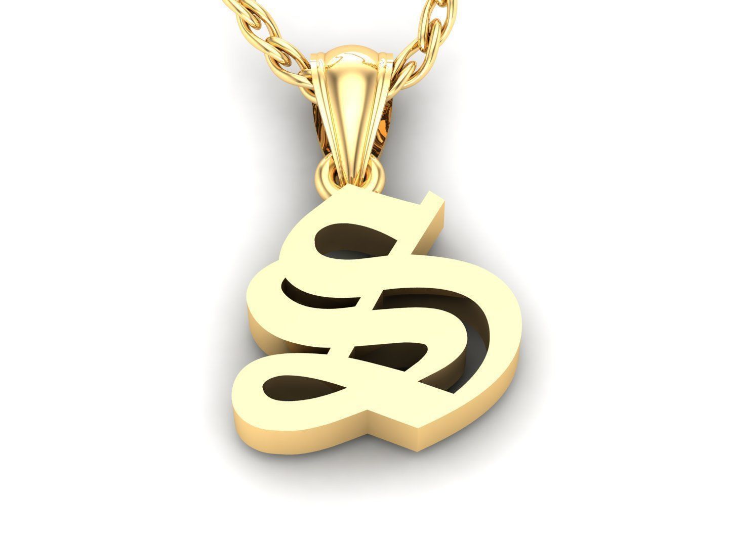 Letter S Pendant Version 6 3D print model_3