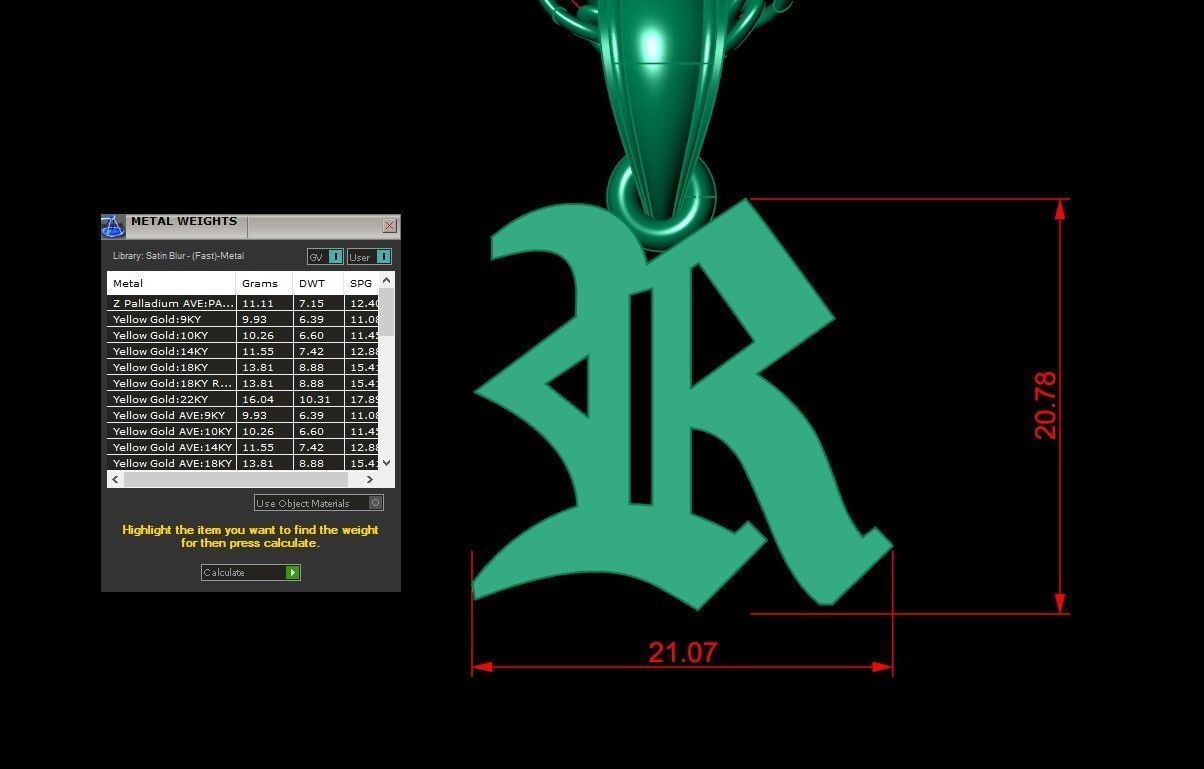 Letter R Pendant Version 6 3D print model_1