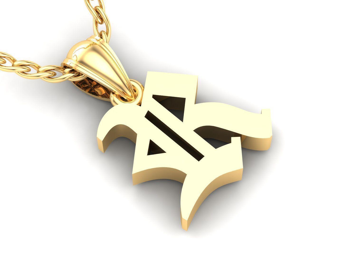 Letter R Pendant Version 6 3D print model_2