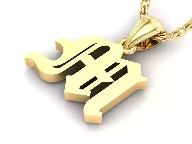 Letter M Pendant Version 6
