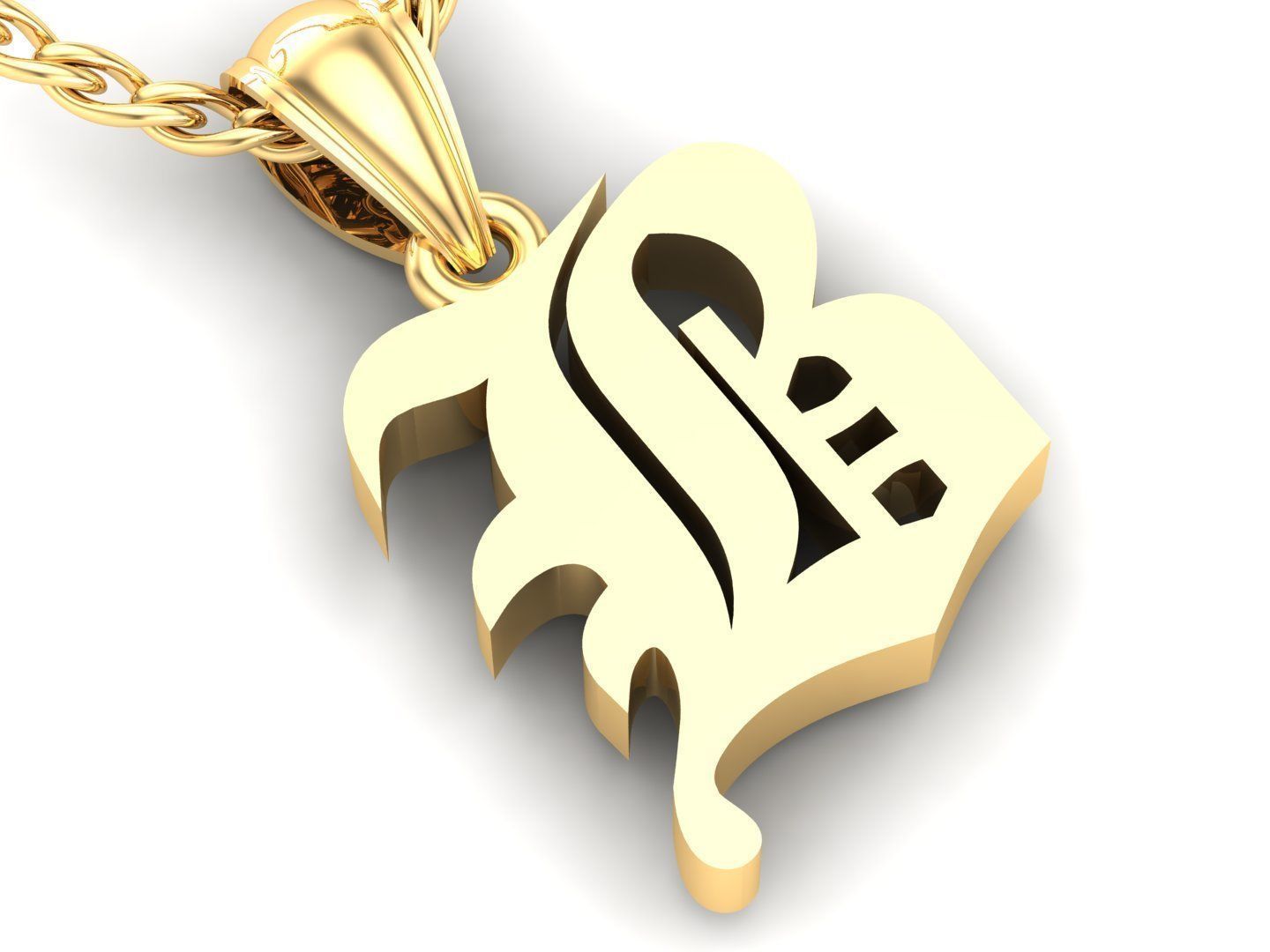 Letter B Pendant Version 6 3D print model_2