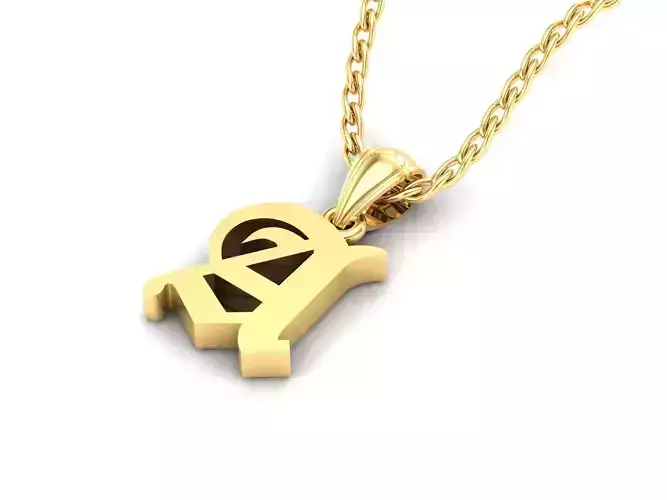 Letter A Pendant Version 6