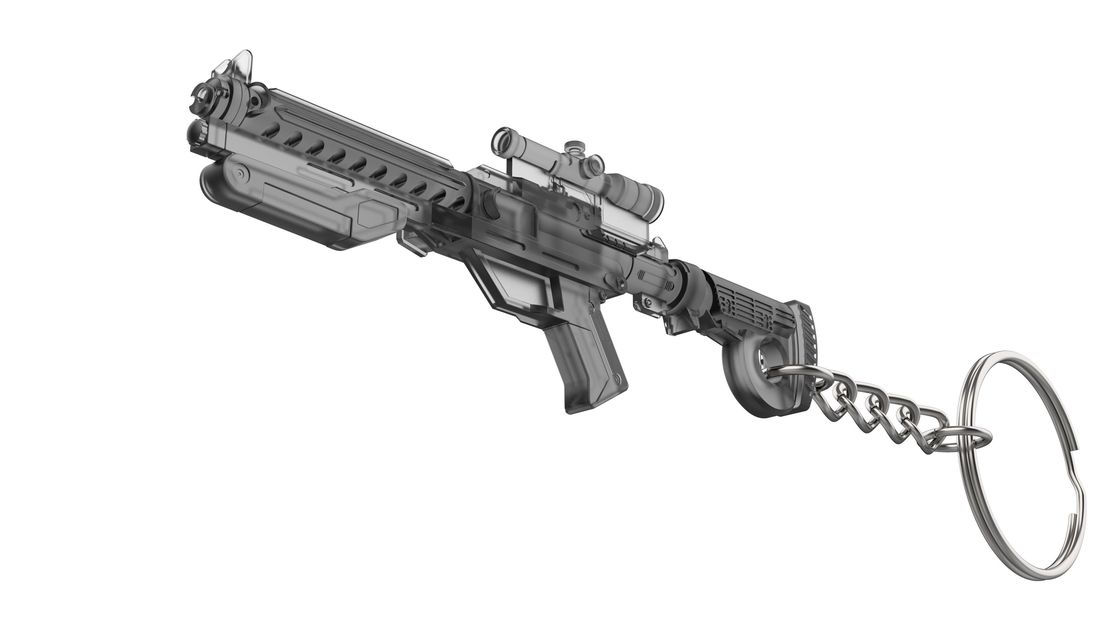 Keychain - F-11D Blaster Cannon - Star Wars - Printable - STL 3D print model_3