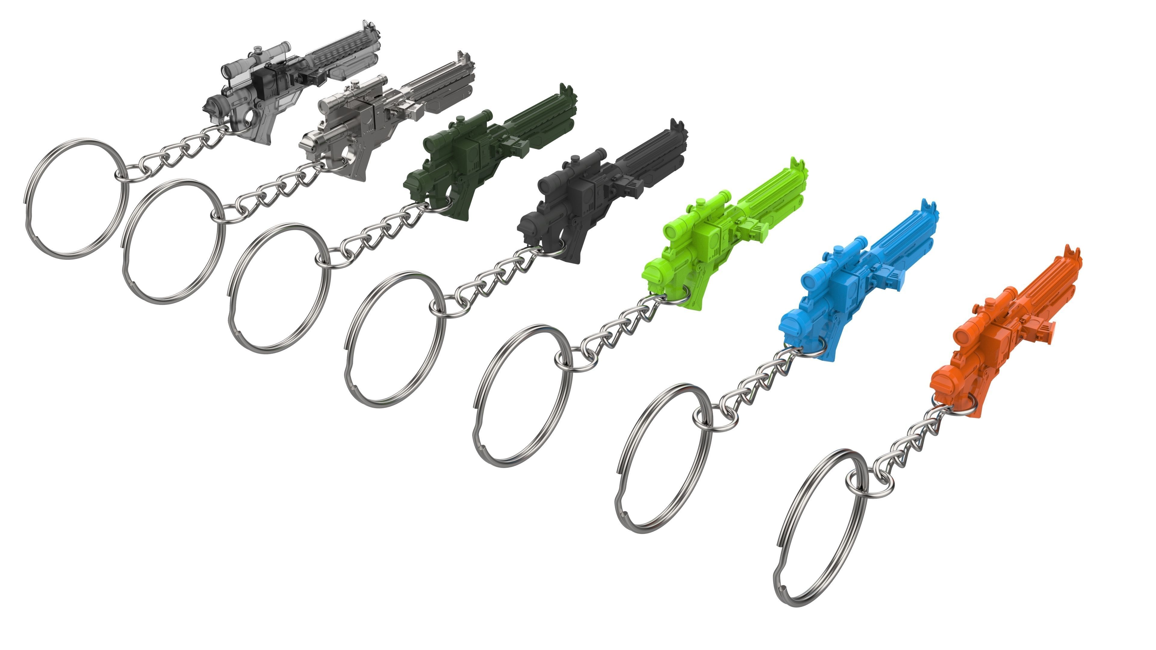 Keychain - F-11D Blaster Cannon - Star Wars - Printable - STL 3D print model_15