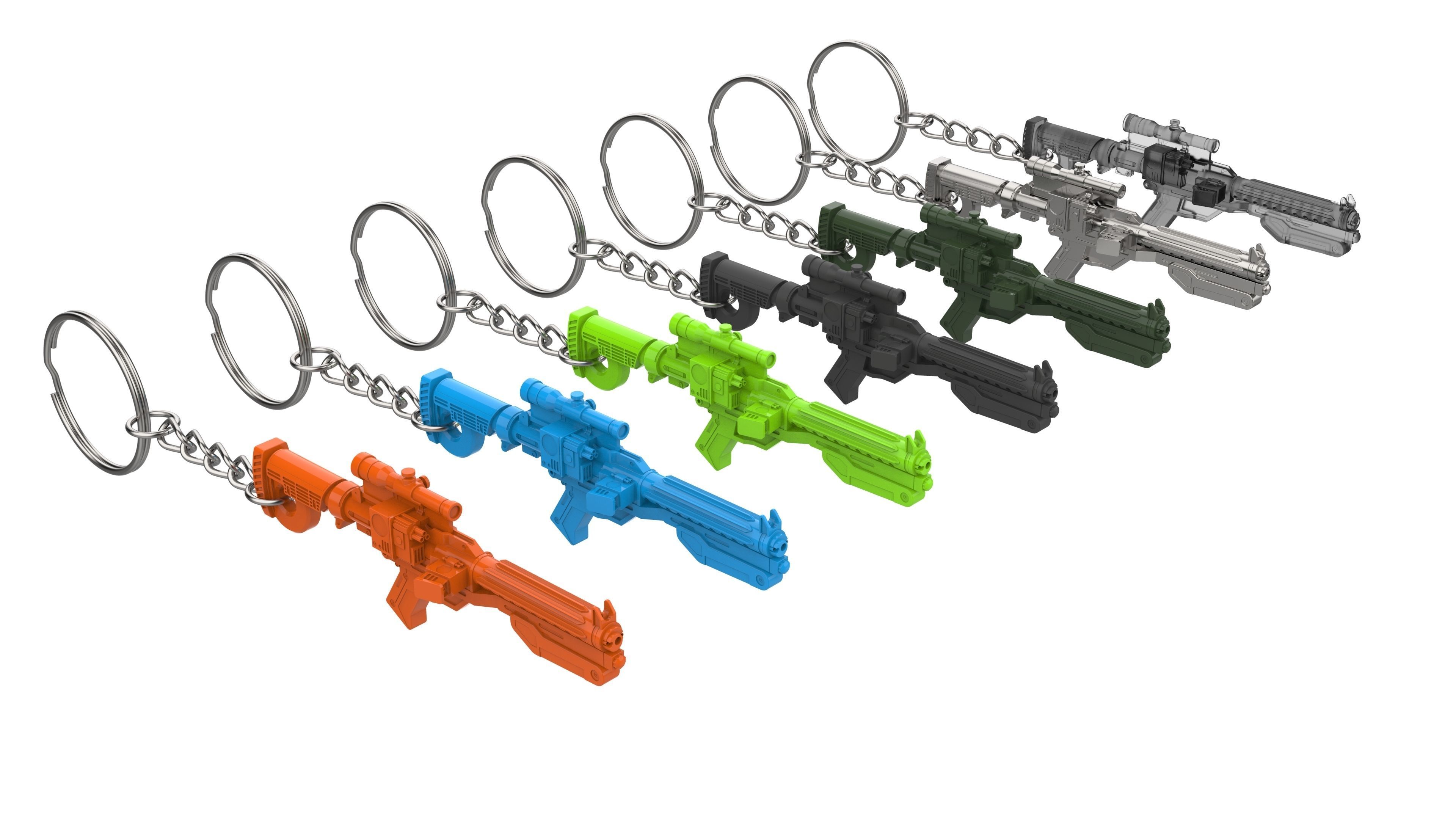 Keychain - F-11D Blaster Cannon - Star Wars - Printable - STL 3D print model_5