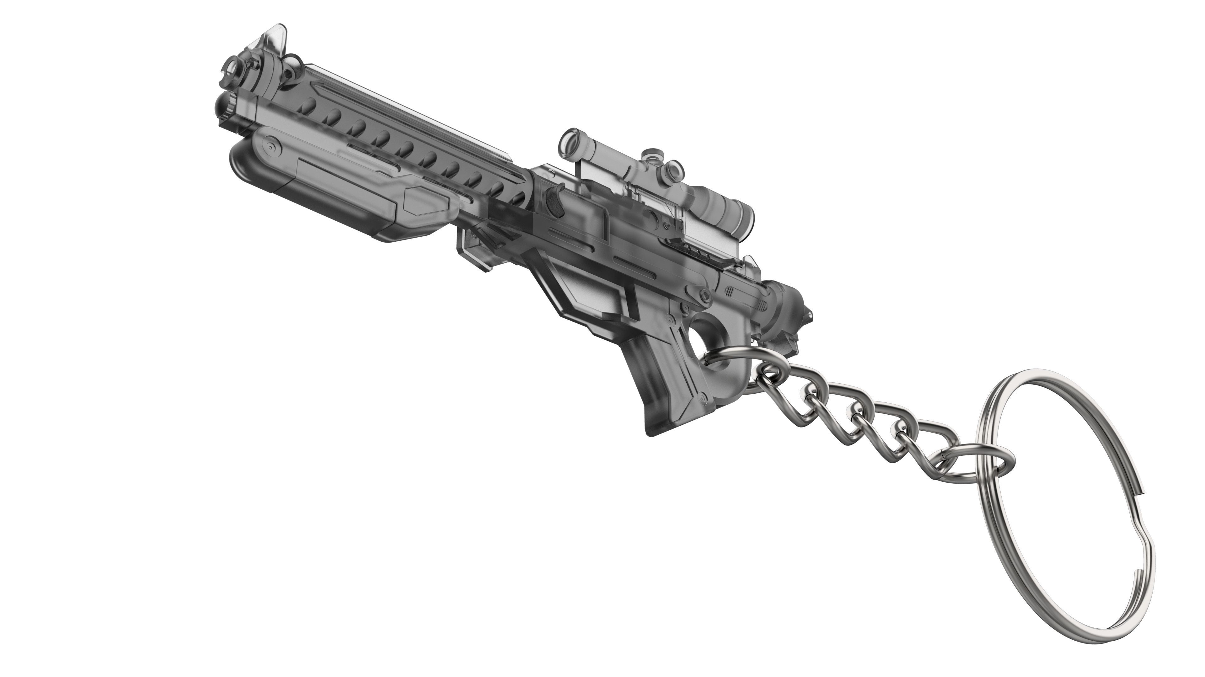 Keychain - F-11D Blaster Cannon - Star Wars - Printable - STL 3D print model_8