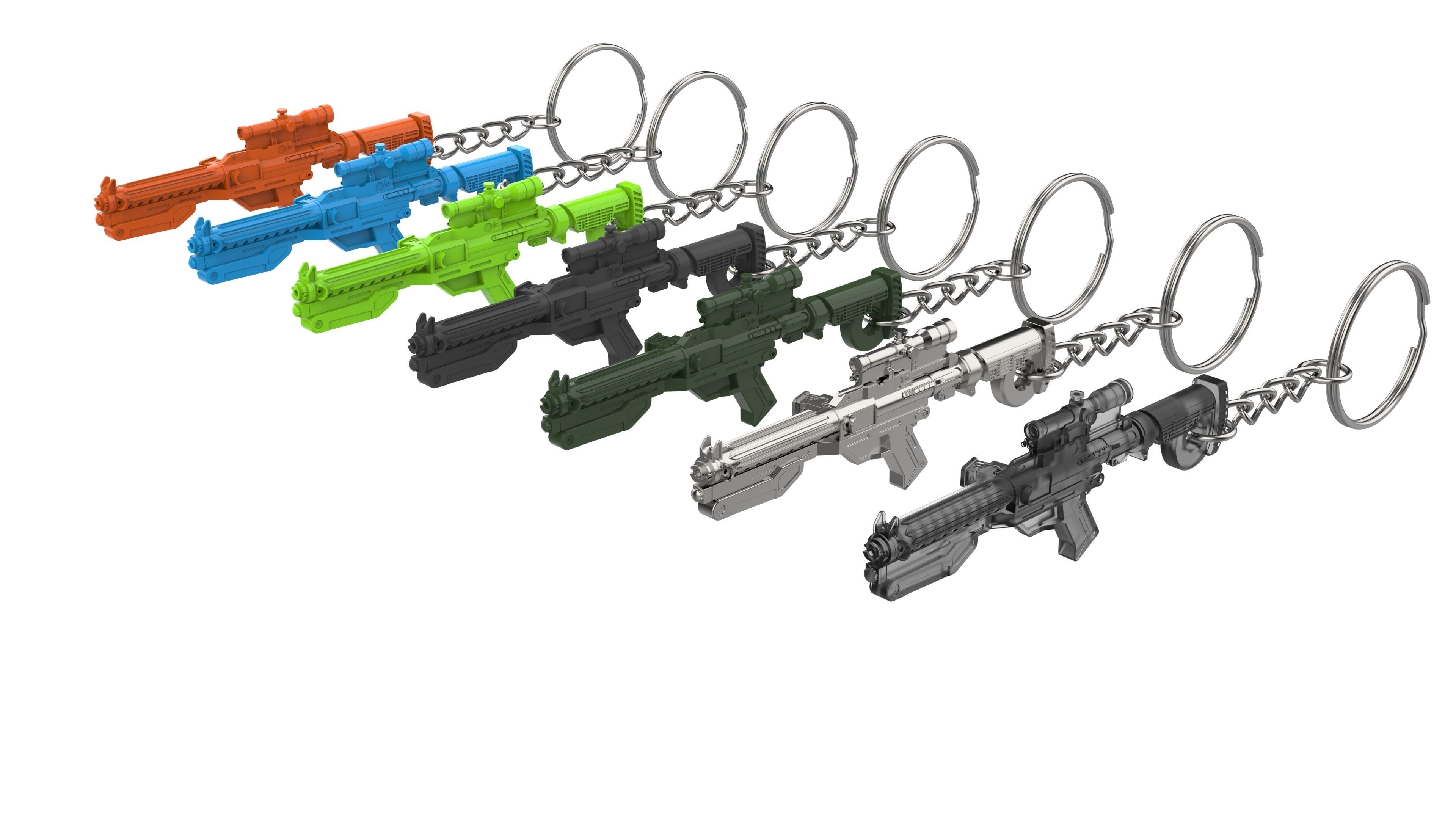 Keychain - F-11D Blaster Cannon - Star Wars - Printable - STL 3D print model_6