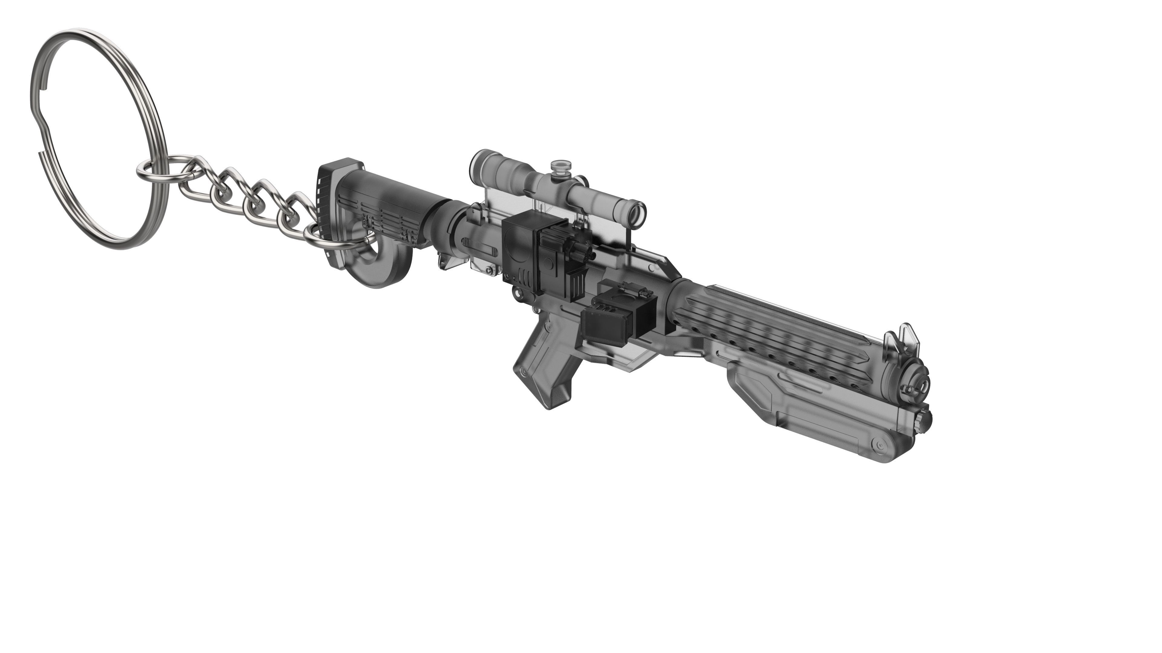 Keychain - F-11D Blaster Cannon - Star Wars - Printable - STL 3D print model_2