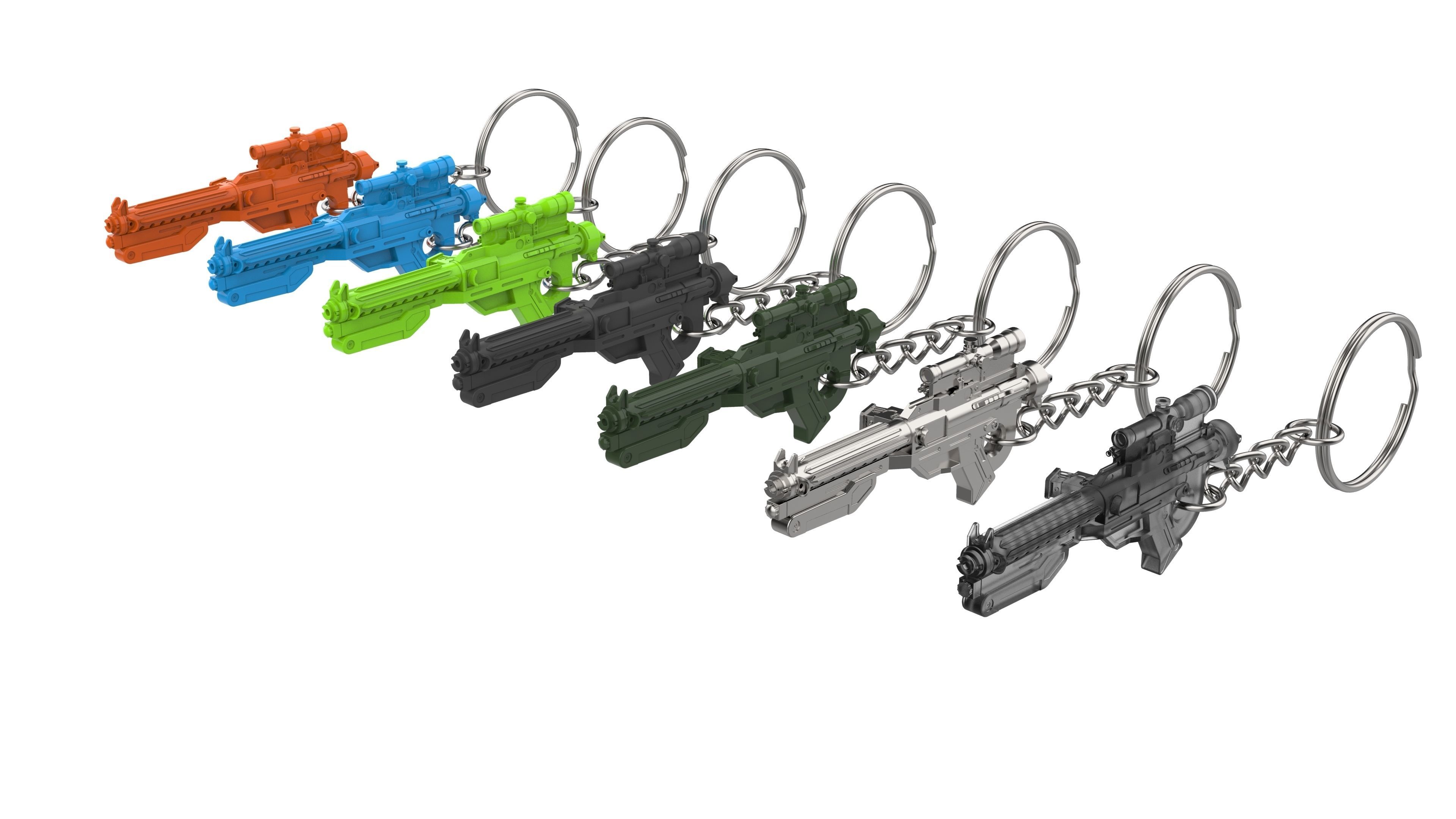 Keychain - F-11D Blaster Cannon - Star Wars - Printable - STL 3D print model_14