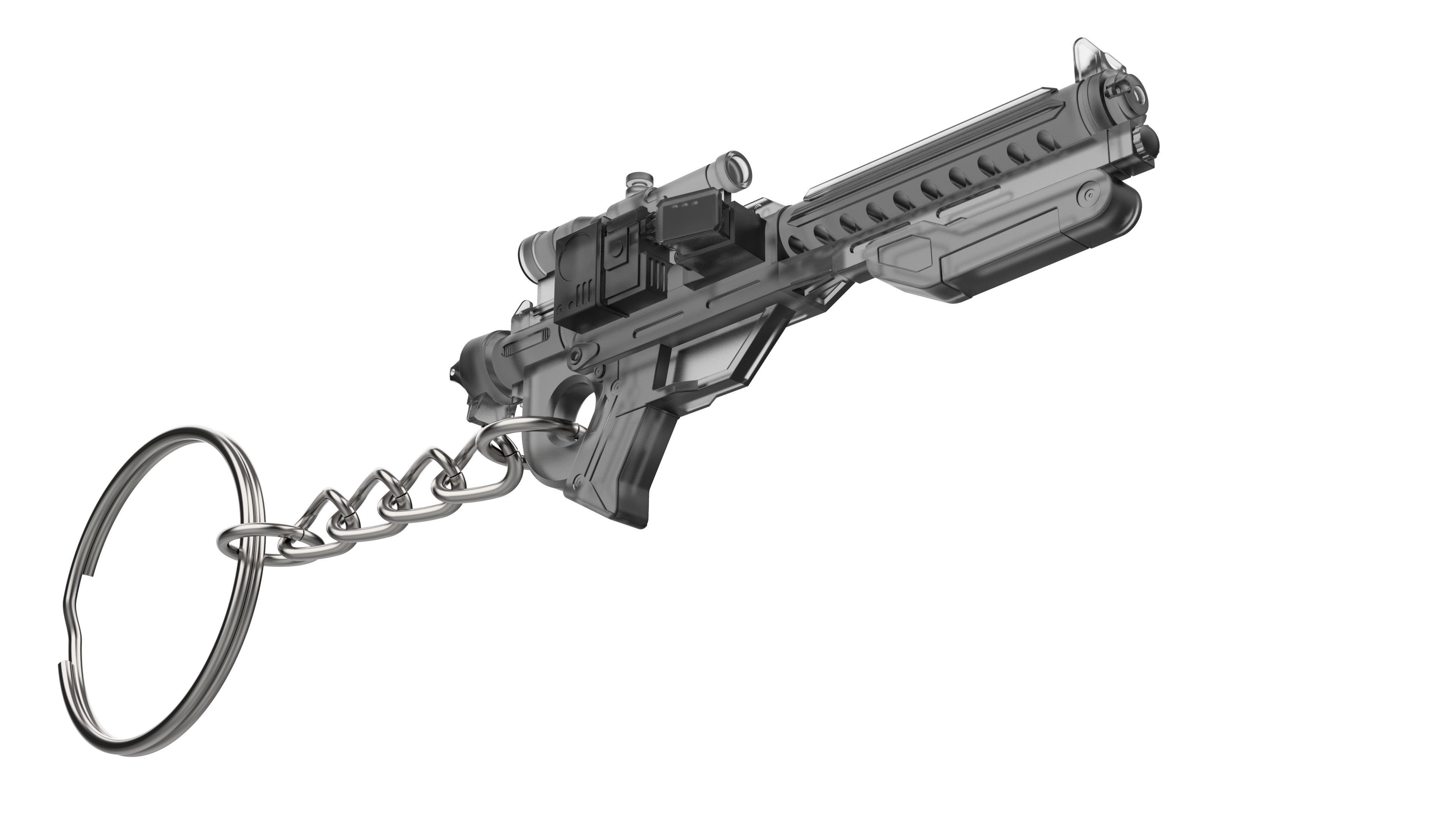 Keychain - F-11D Blaster Cannon - Star Wars - Printable - STL 3D print model_11