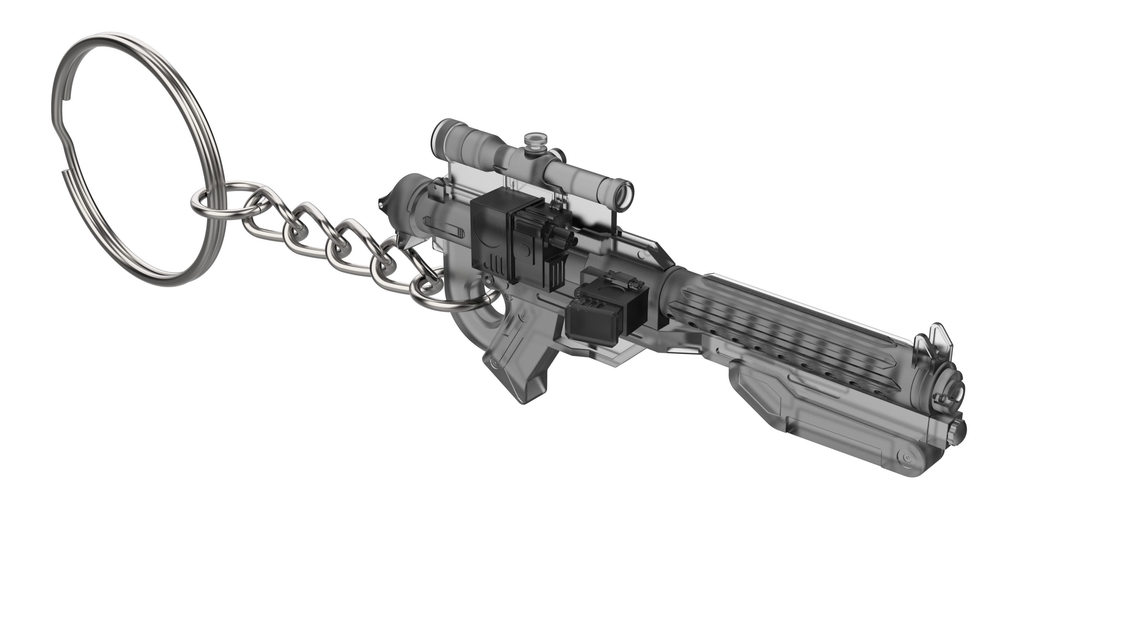 Keychain - F-11D Blaster Cannon - Star Wars - Printable - STL 3D print model_9