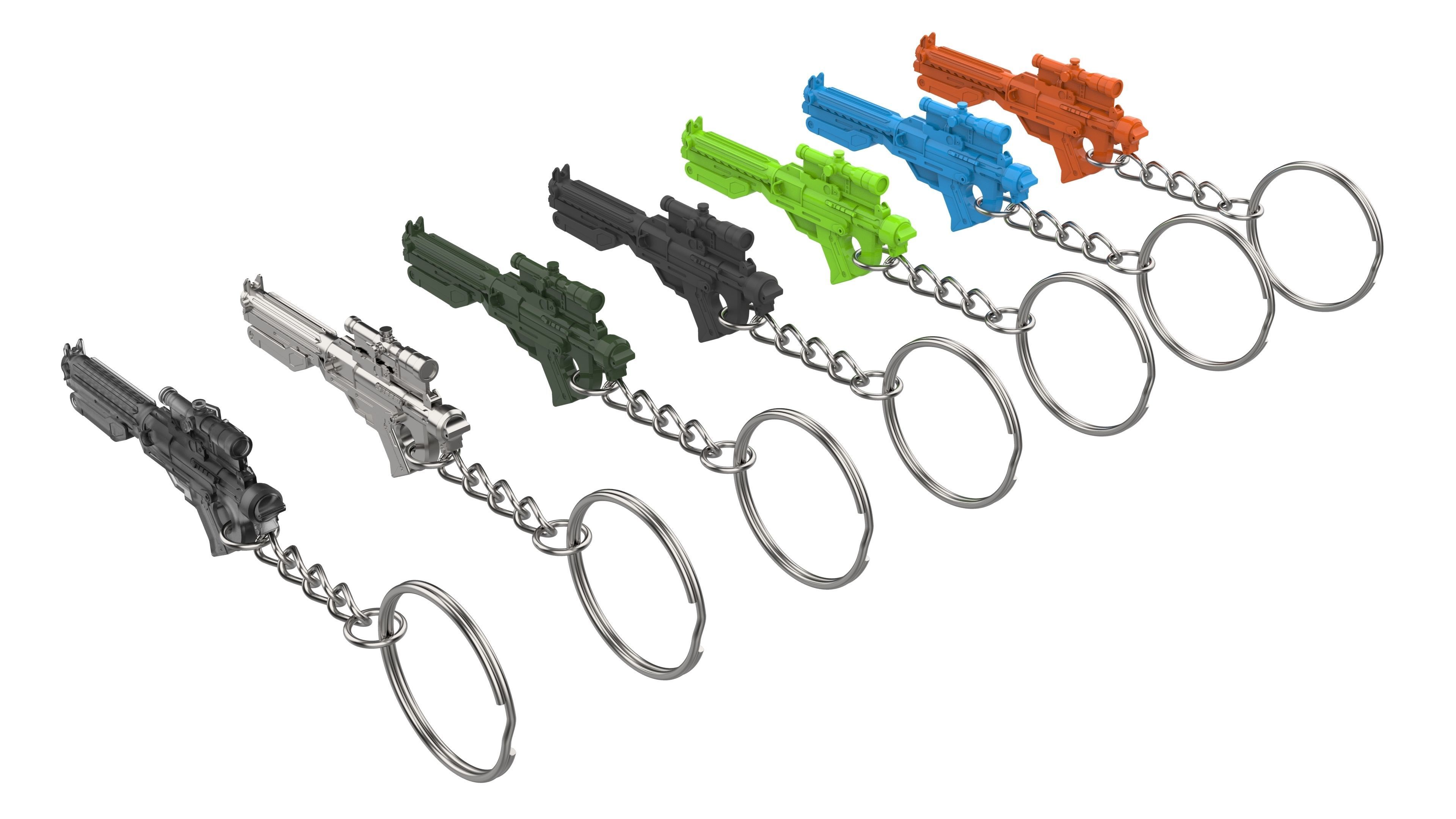 Keychain - F-11D Blaster Cannon - Star Wars - Printable - STL 3D print model_16