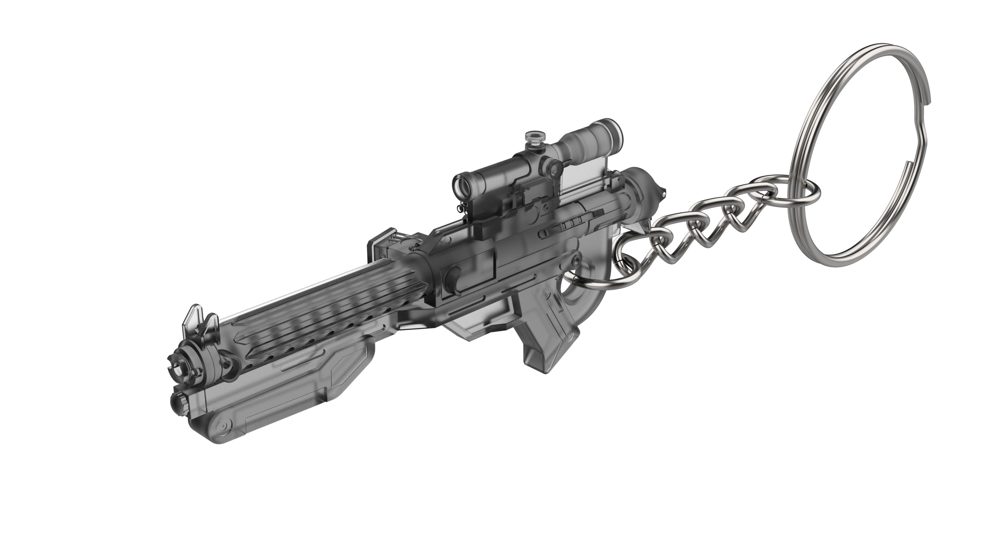 Keychain - F-11D Blaster Cannon - Star Wars - Printable - STL 3D print model_7