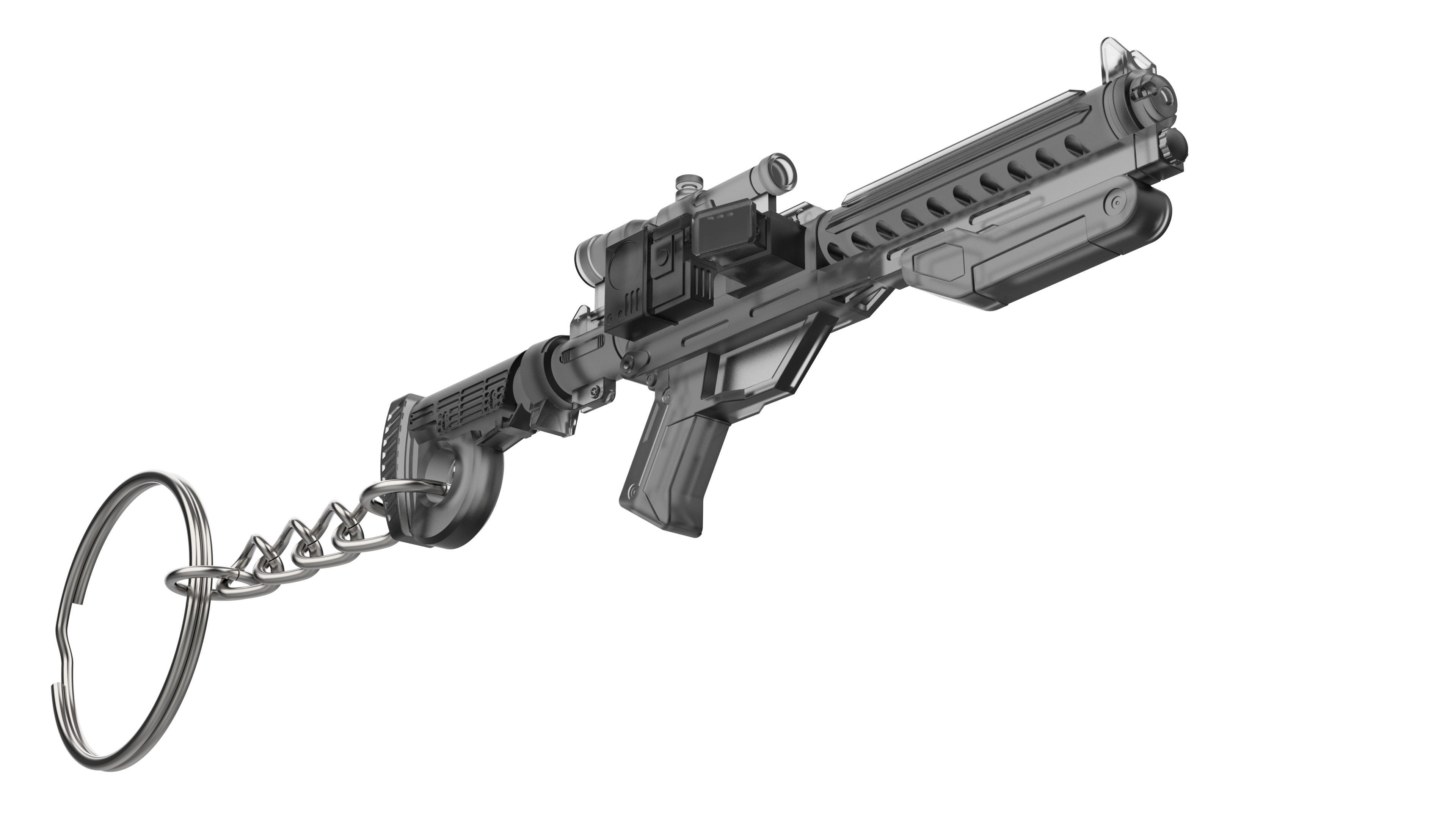 Keychain - F-11D Blaster Cannon - Star Wars - Printable - STL 3D print model_4