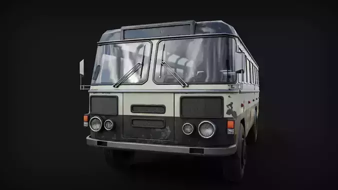 Old Bus Low-poly 3D model