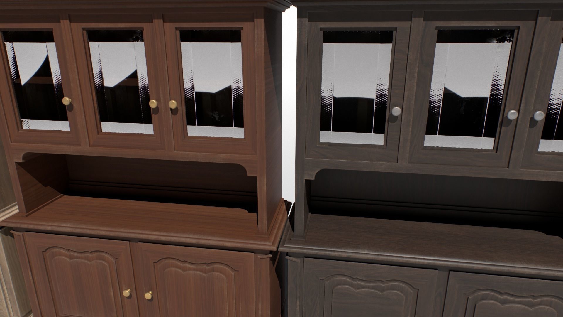Old Cabinet set 1 Low-poly 3D model_7
