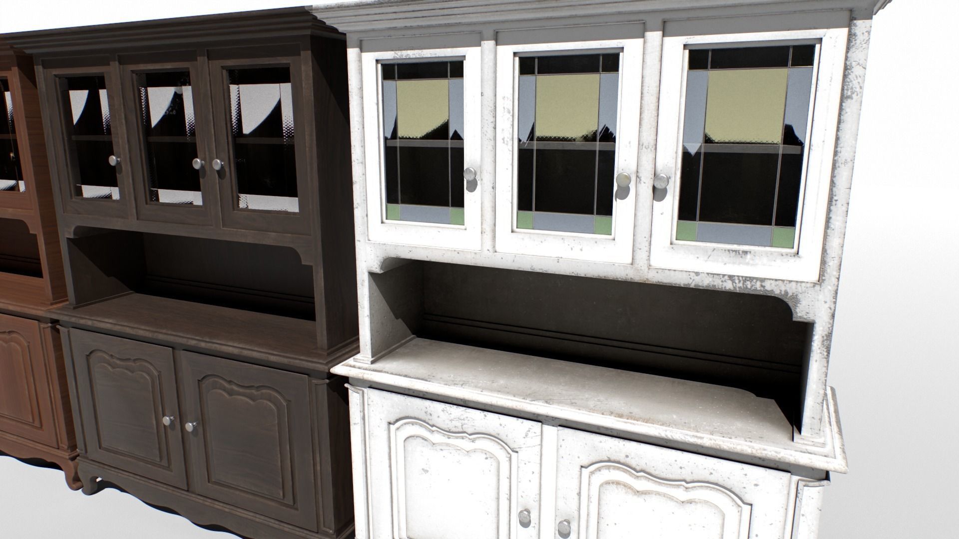 Old Cabinet set 1 Low-poly 3D model_4