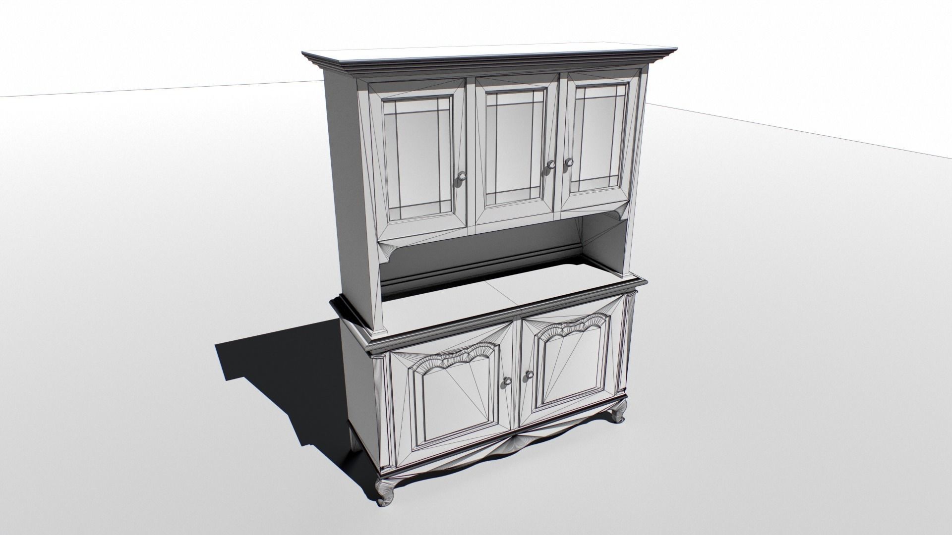 Old Cabinet set 1 Low-poly 3D model_8